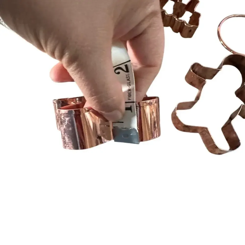 Copper Colored Cookie Cutters Varied‎ Sizes of Gingerbread men, Flower and Train